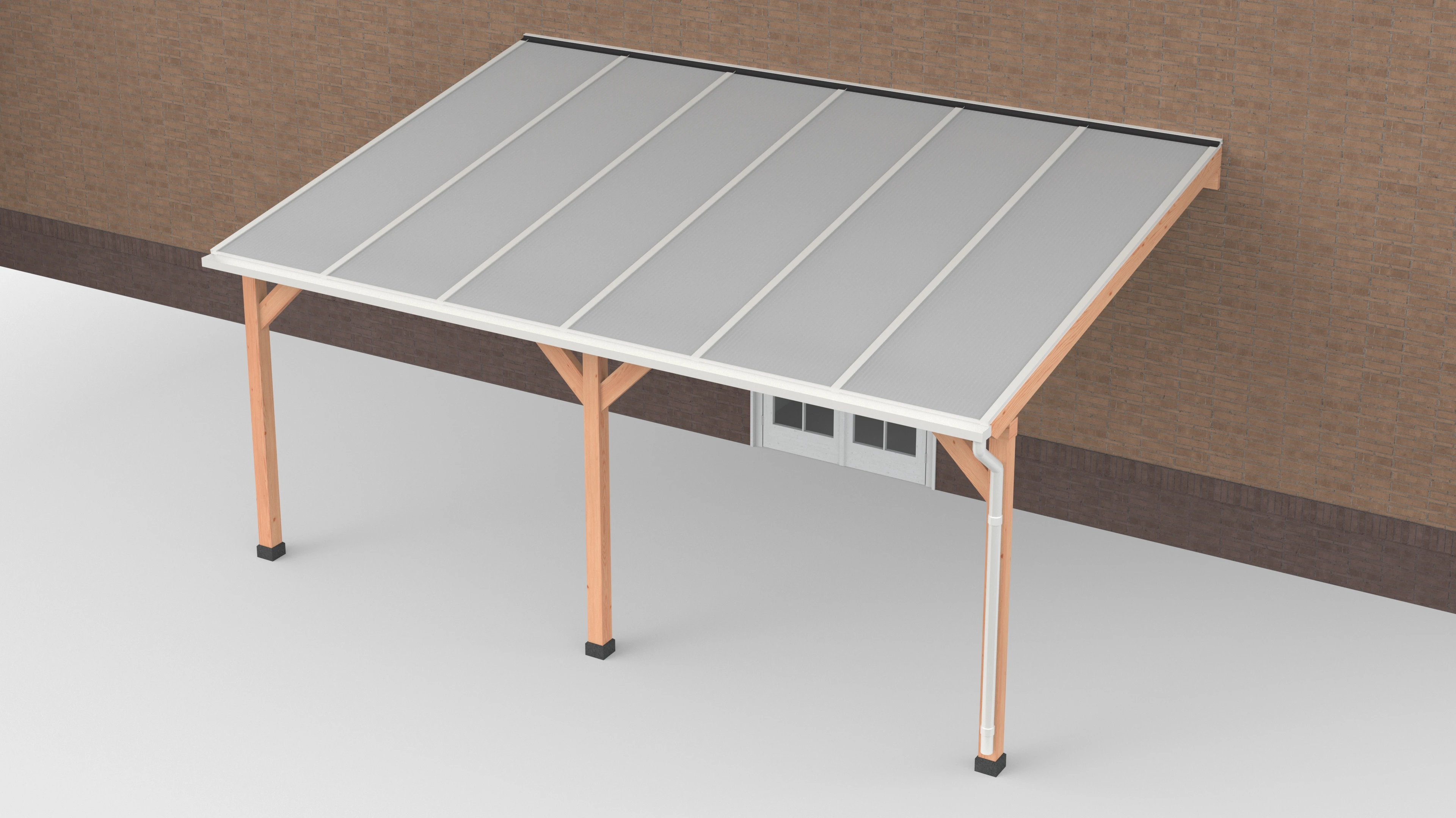 Douglas Terrasoverkapping Wit Polycarbonaat Opaal Geschaafd 600 x 400 cm - Afbeelding 1